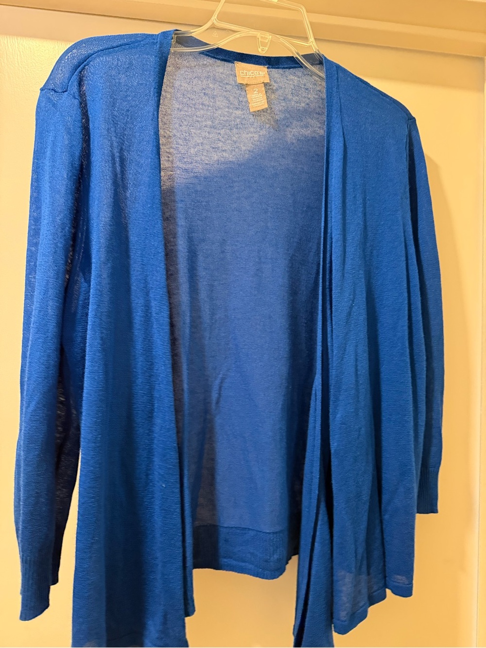 Chico's Royal Blue Lightweight Open-Front Cardigan